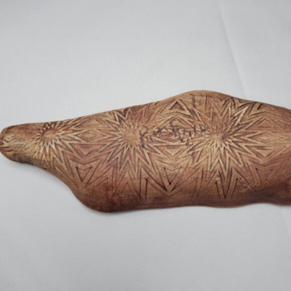 Hand-made Pottery Dragonfly Leaf-Shaped Jewelry Trinket Tray Dish 9.5" Long - Picture 8 of 14